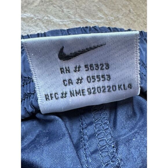Vintage Nike Track Pants Men L Blue Windbreaker Ankle Zip Nylon Unlined 90s Y2K - Picture 10 of 10